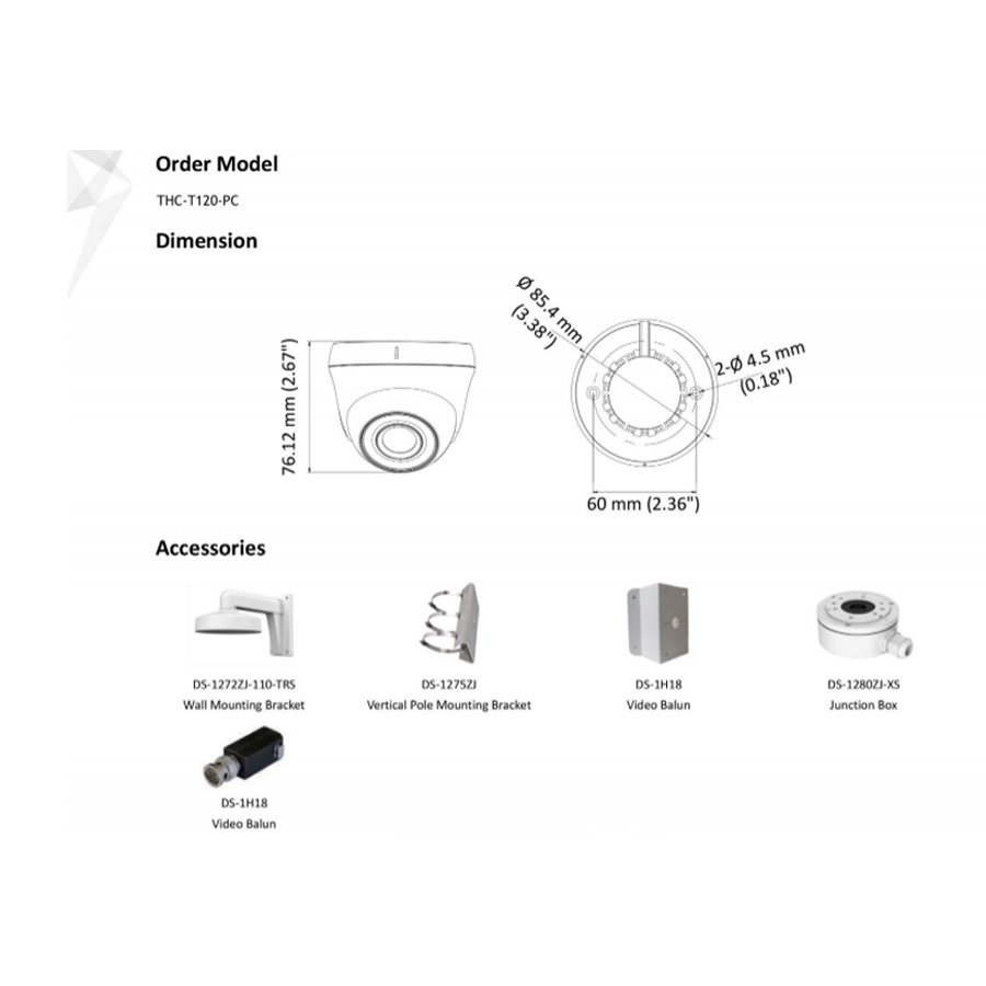 دوربين دام 2 مگاپیکسل های لوک مدل THC-T120-PC