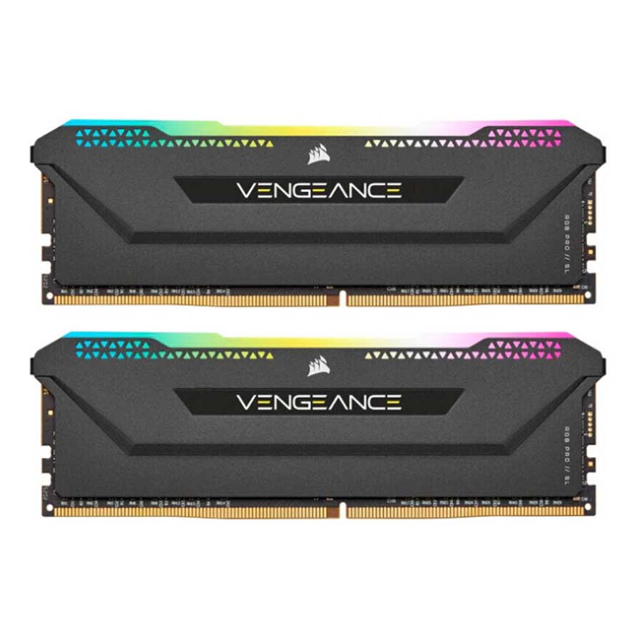 رم کورسیر VENGEANCE RGB PRO SL Black 16GB DUAL 3200MHz CL16