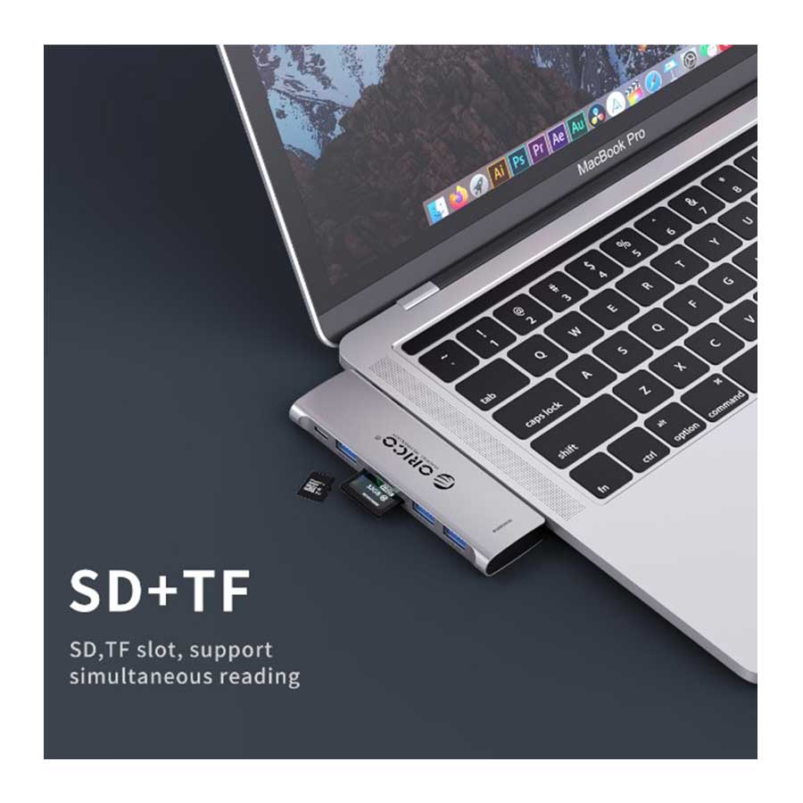 هاب و داک استیشن USB-C هشت پورت اوریکو مدل 2CT-8HR