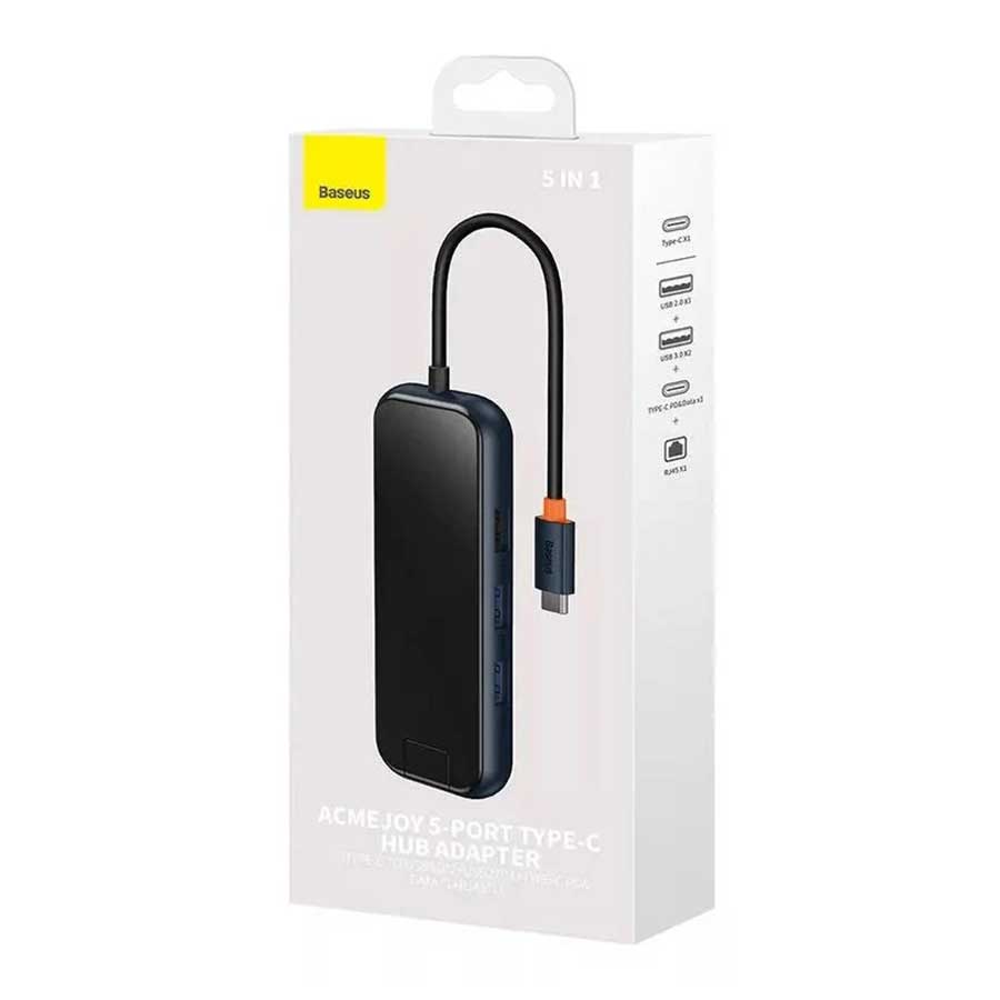 هاب USB-C پنج پورت بیسوس مدل AcmeJoy WKJZ010113