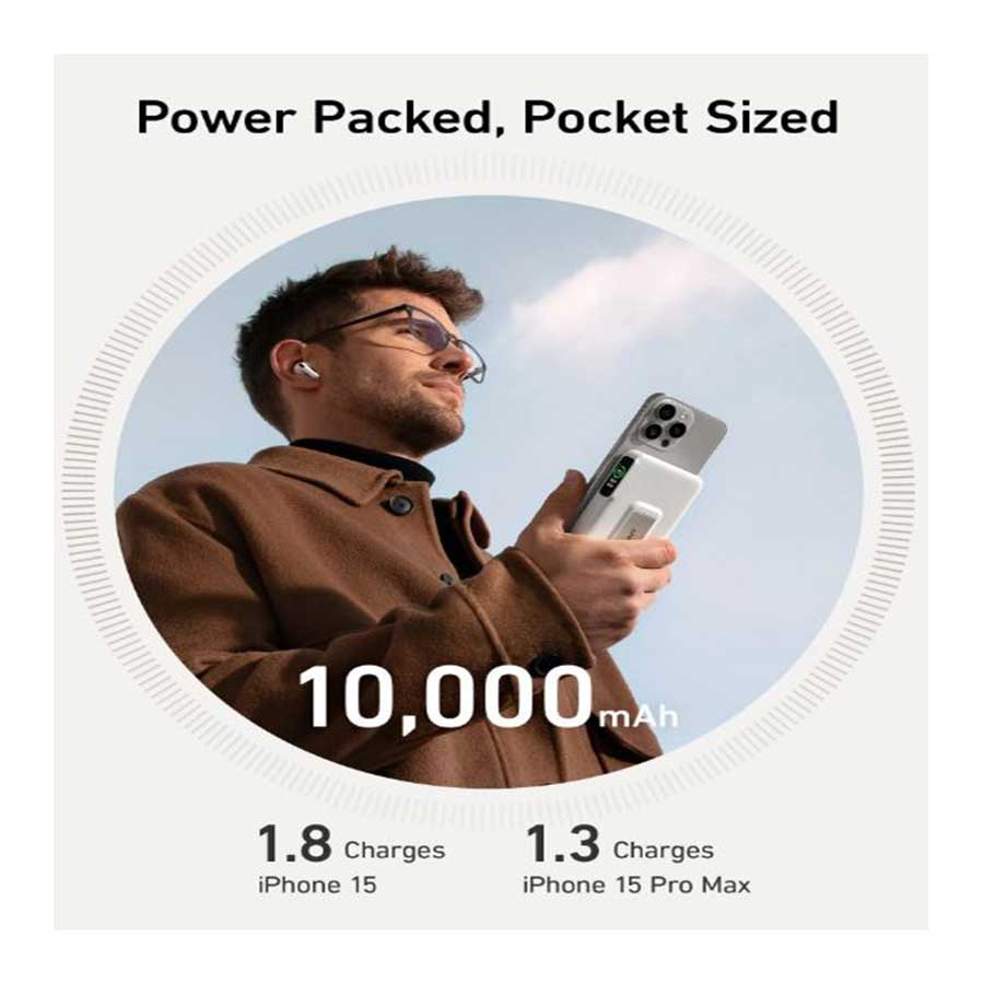 پاوربانک بی‌سیم انکر مدل PowerCore 10K A1654 15W ظرفیت 10000mAh