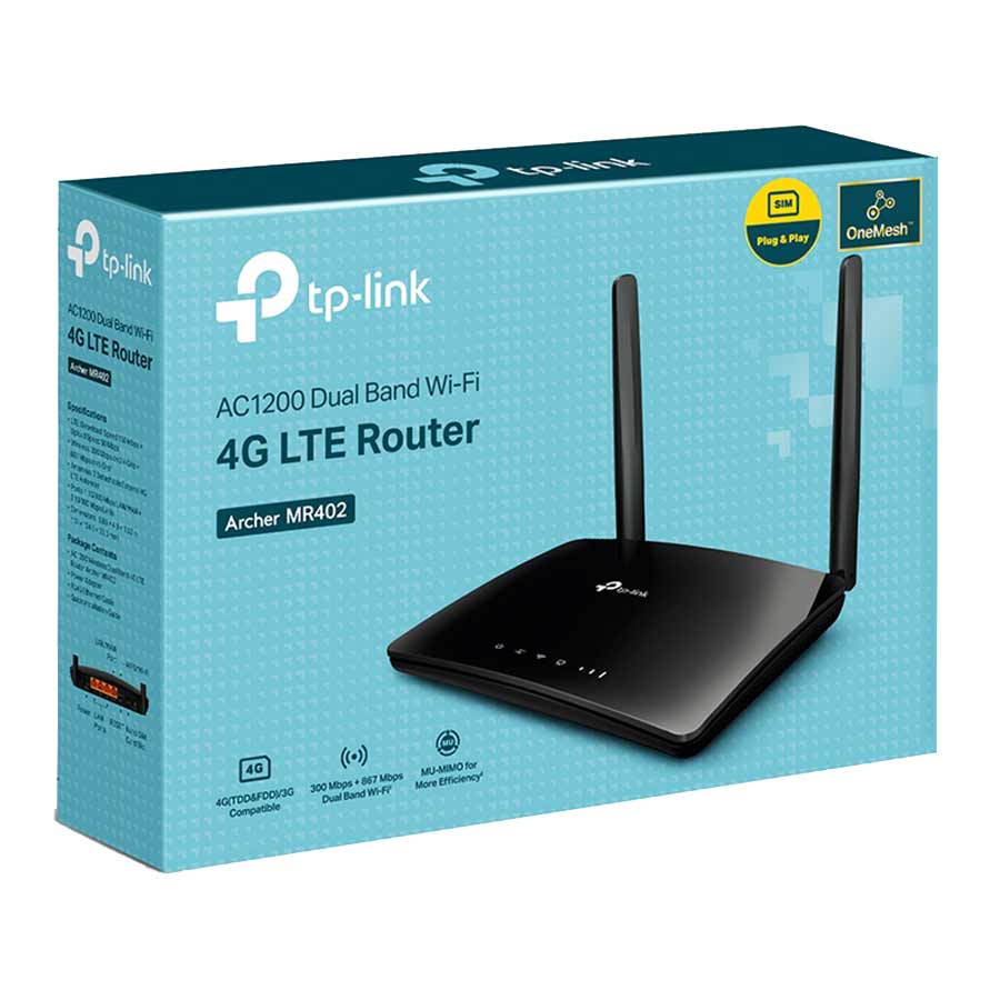 مودم روتر 4G LTE بی‌سیم و دوباند AC1200 تی پی لینک مدل Archer MR402