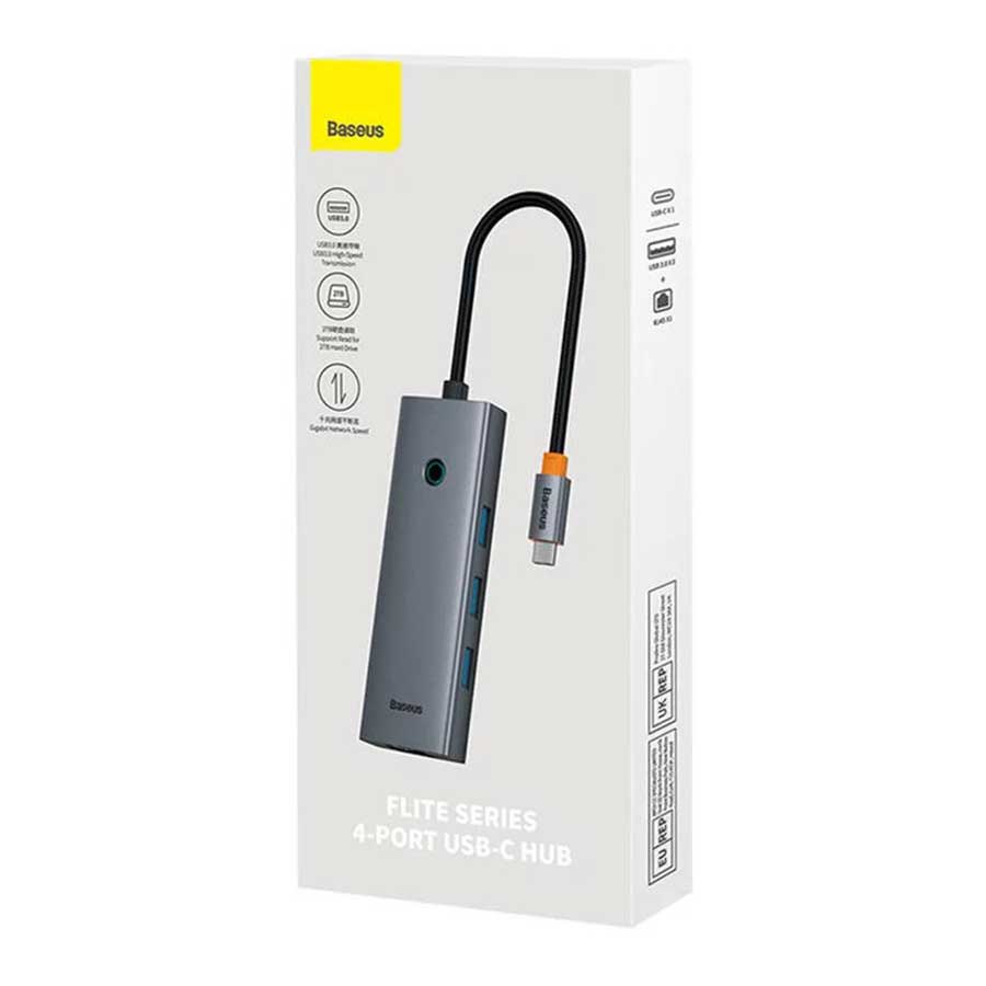 هاب USB-C چهار پورت بیسوس مدل Flite B0005280A813-00