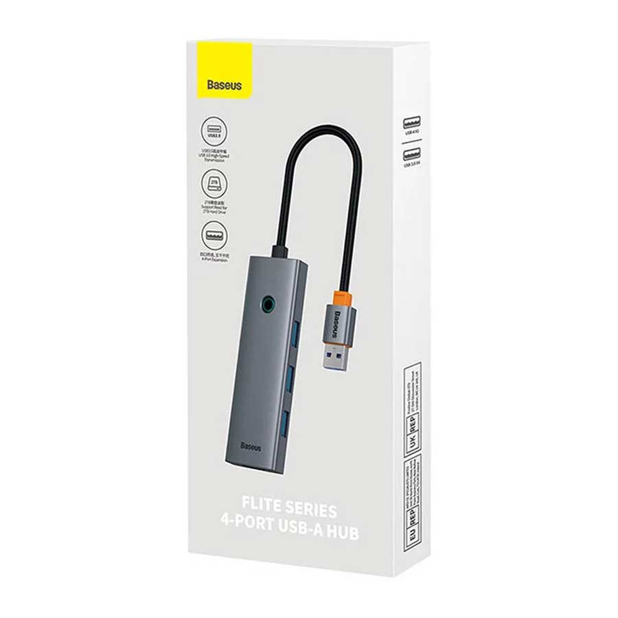 هاب USB 3.0 چهار پورت بیسوس مدل Flite B0005280A813-02