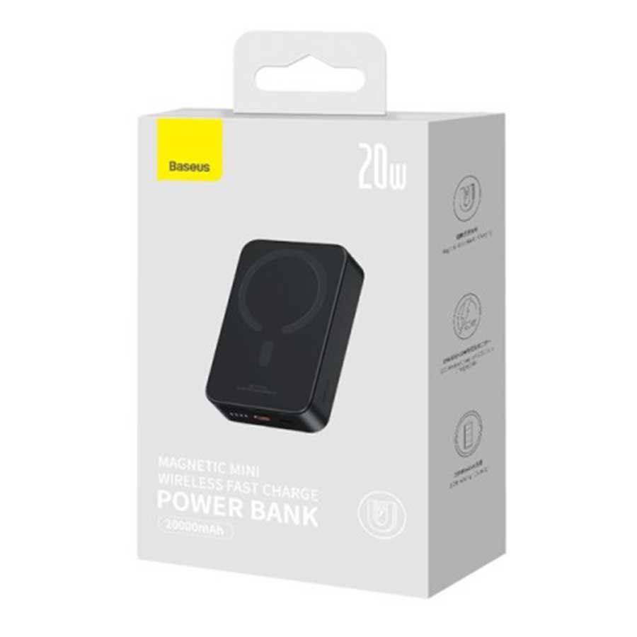 پاوربانک بی‌سیم بیسوس مدل PPCX150001 20W ظرفیت 20000mAH