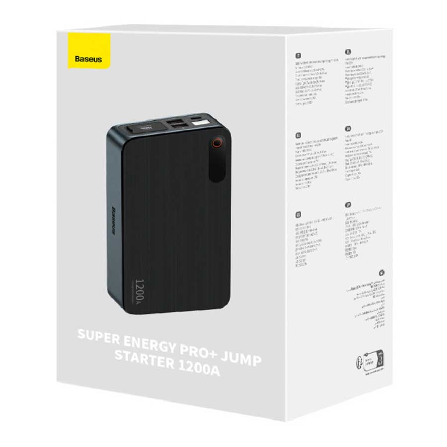 پاوربانک و جامپ استارتر خودرو بیسوس مدل Super Energy Pro+ BS-CH004-2 ظرفیت 12000mAh