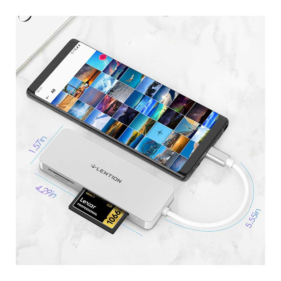 رم ریدر و کارت خوان USB-C لنشن مدل C12