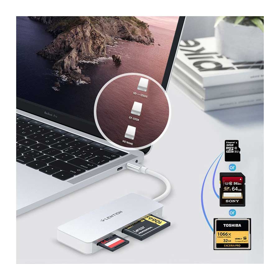 رم ریدر و کارت خوان USB-C لنشن مدل C12