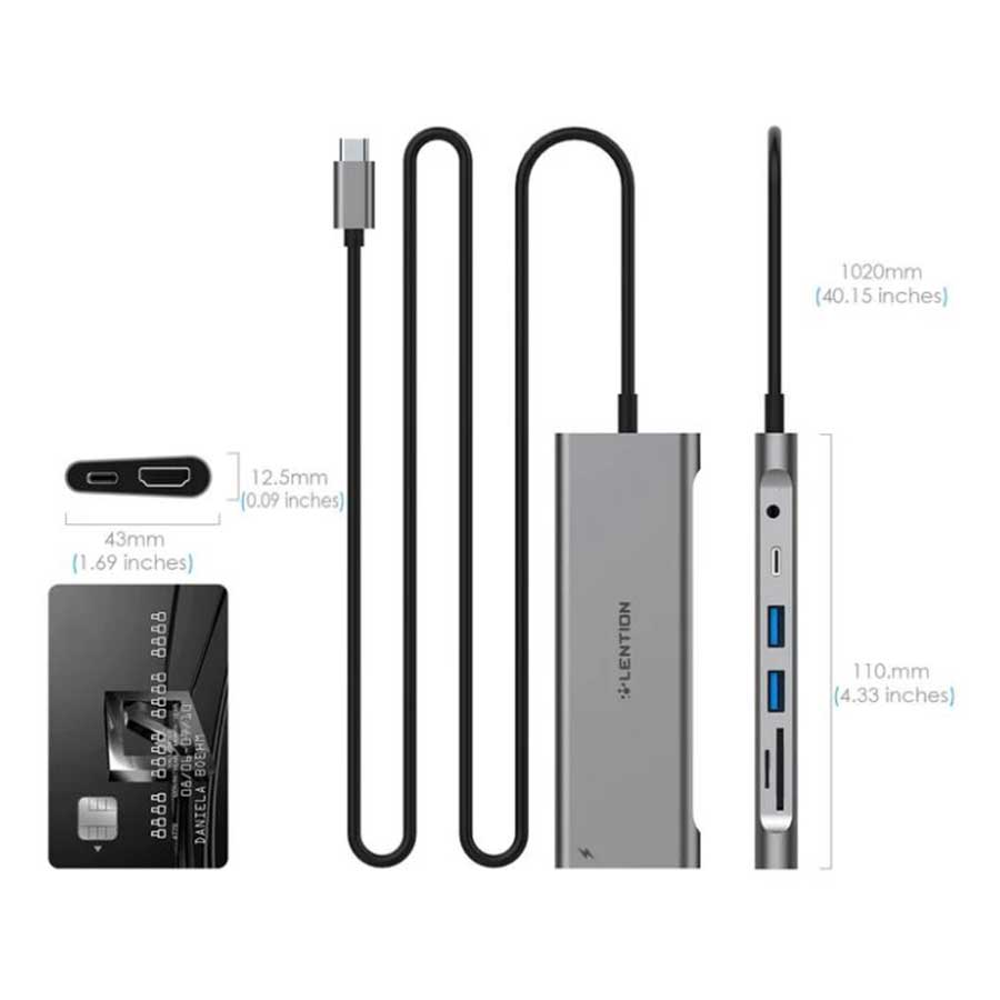 هاب و داک استیشن USB-C هشت پورت لنشن مدل C37-1M