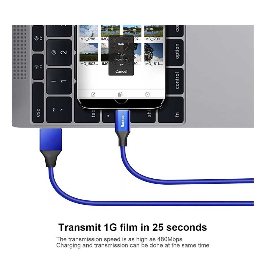 کابل تبدیل 1.5 متری USB به MicroUSB باسئوس مدل Yiven CAMYW-B13