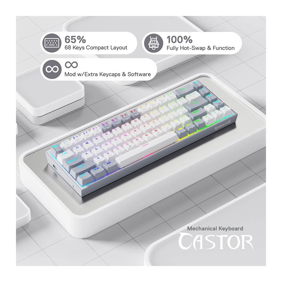 کیبورد گیمینگ باسیم ردراگون مدل CASTOR K631 RGB