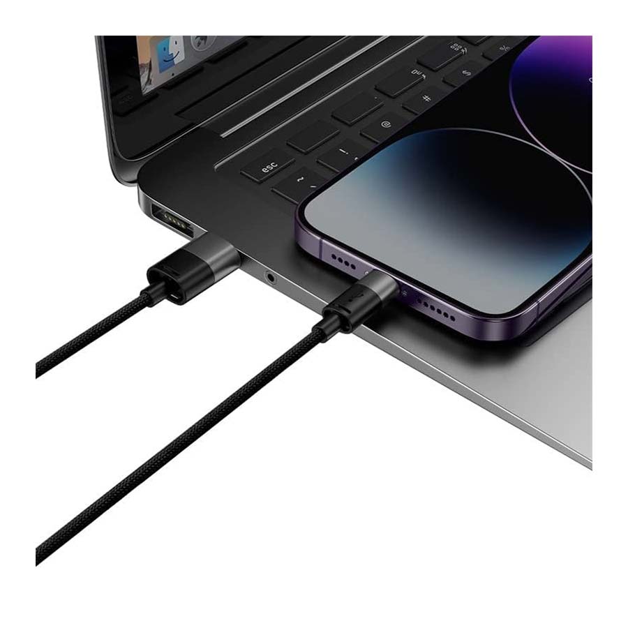 کابل تبدیل 1.2 متری USB به USB-C/microUSB/لایتنینگ بیسوس مدل CAXS000001