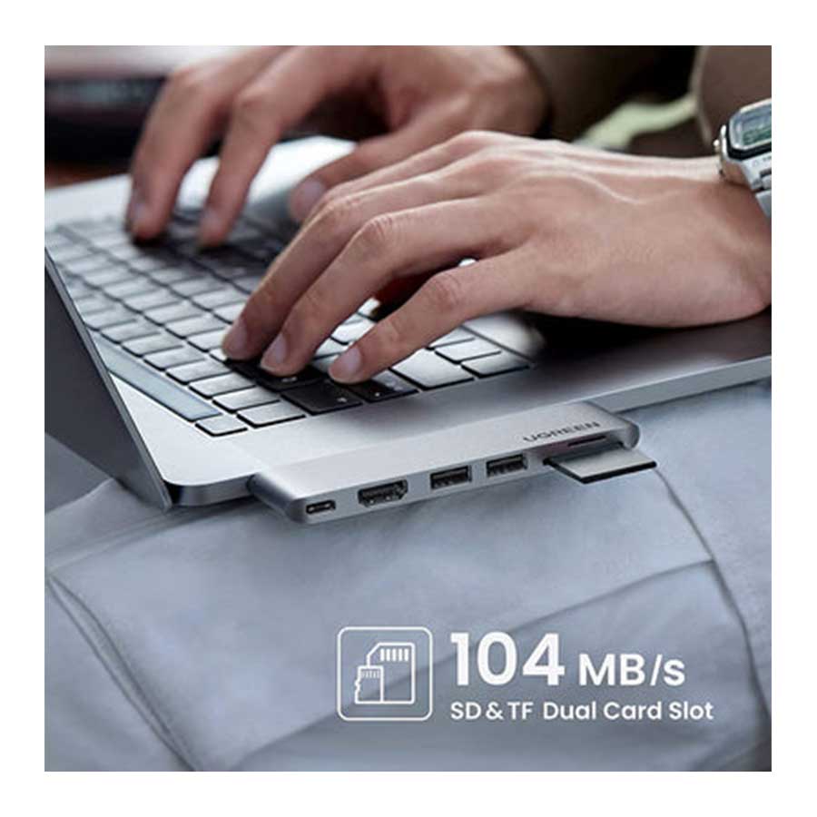 هاب USB-C شش پورت یوگرین مدل CM380