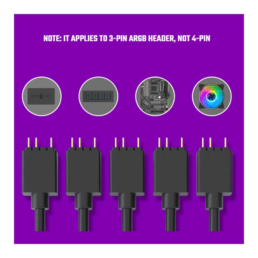 کابل یک به پنج نورپردازی ARGB کولرمستر