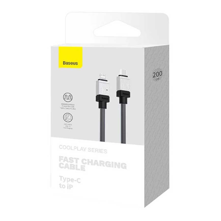 کابل تبدیل 2 متری USB-C به لایتنینگ بیسوس مدل CoolPlay CAKW000101