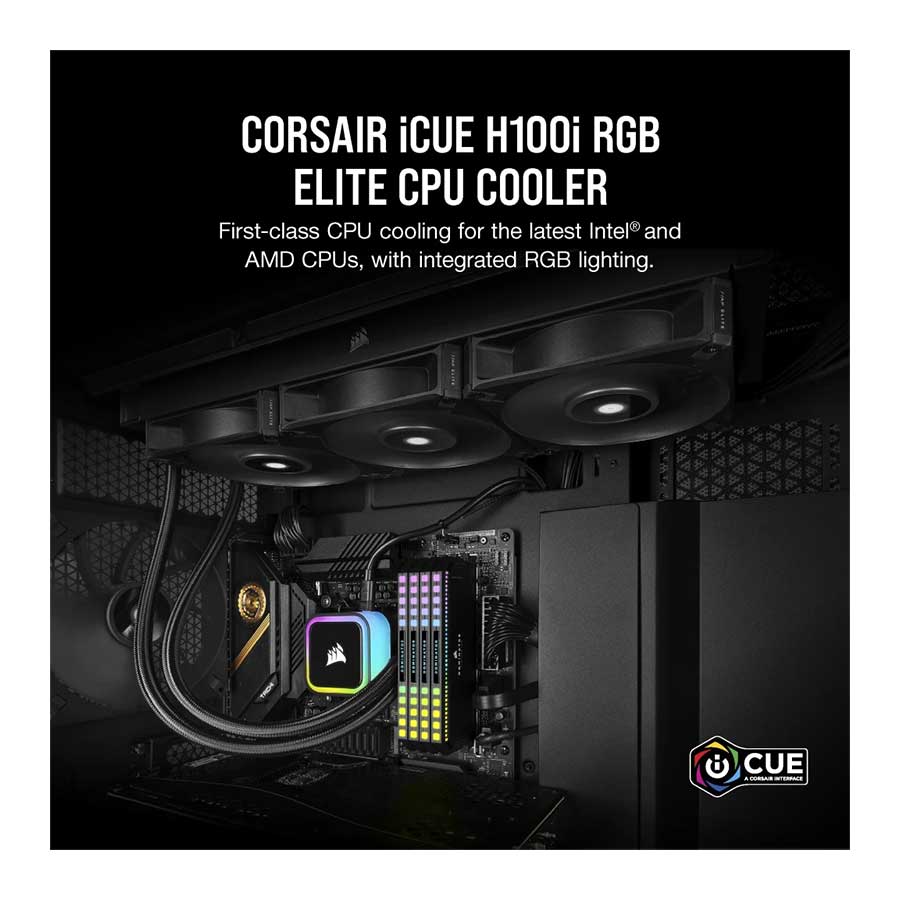 خنک کننده مایع پردازنده کورسیر مدل iCUE H100i RGB ELITE Black