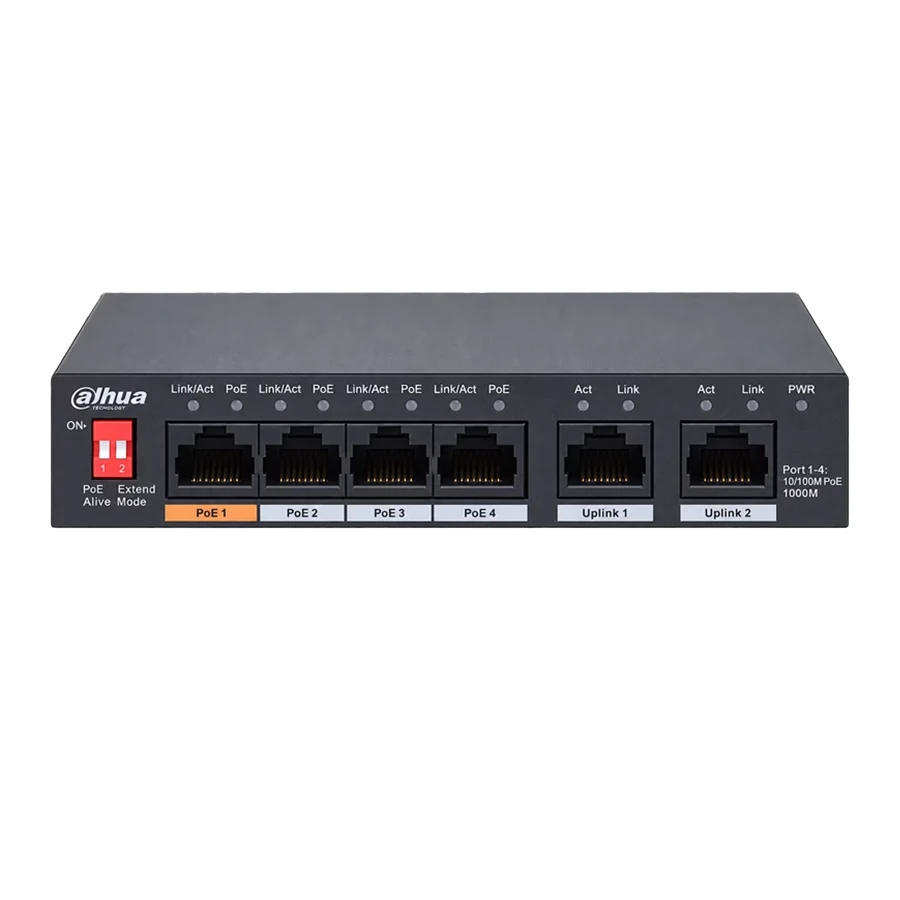Dahua DH-PFS3006-4GT-60-V2 4-Port PoE Unmanaged Desktop Switch سوييچ 4 پورت داهوا