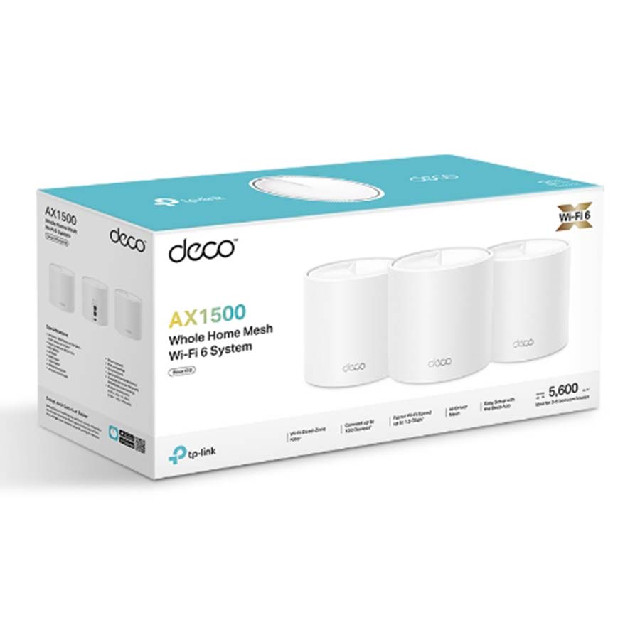 روتر و اکسس پوينت بی‌سیم و دوباند گیگابیت AX1500 تی پی لينک مدل Deco X10 (3-pack)