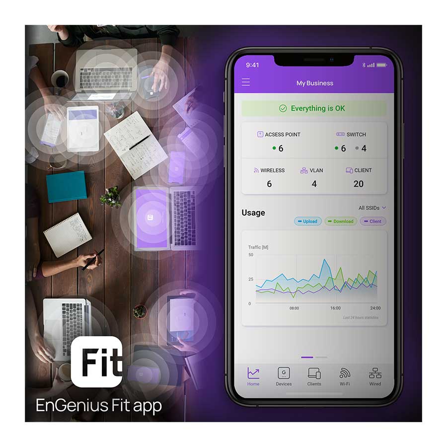 اکسس پوینت بی‌سیم گیگابیت و دوباند انجنیوس مدل EWS356-FIT