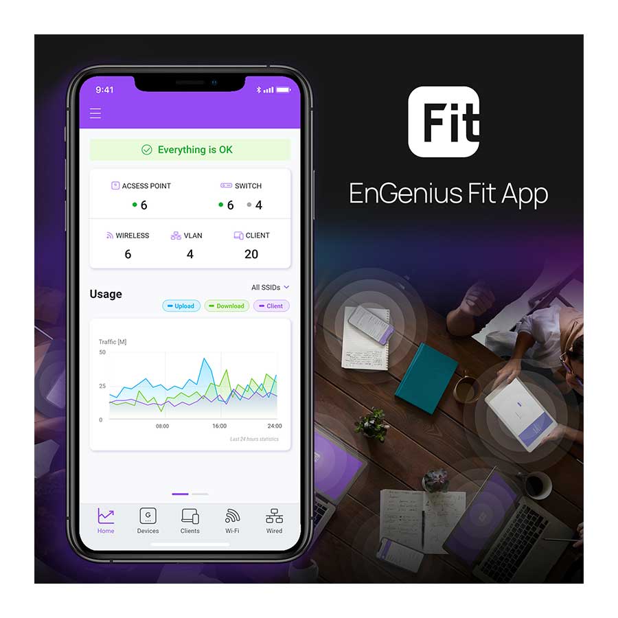 اکسس پوینت بی‌سیم گیگابیت و دوباند انجنیوس مدل EWS357-FIT