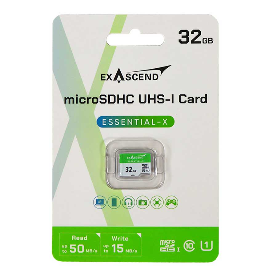 کارت حافظه MicroSDHC اگزاسند مدل Essential-X UHS-I U1 V10 32GB 50MB/s