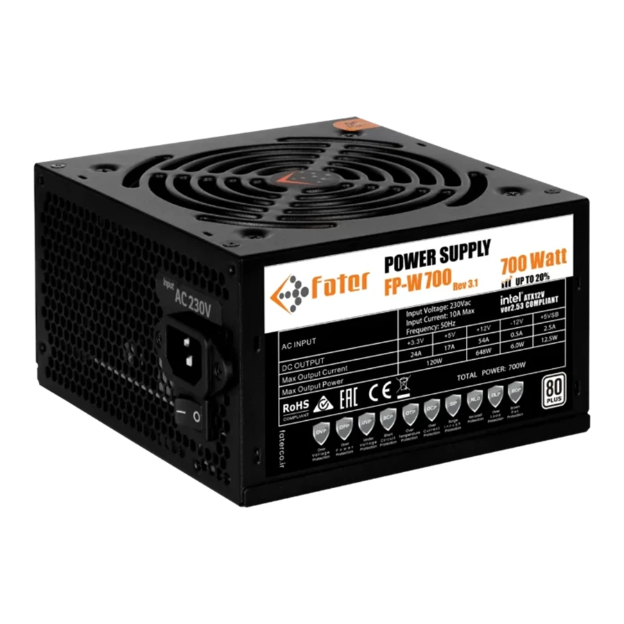 Fater FP-W700 700W ATX 2.53 80PLUS Non Modular PSU پاور کامپیوتر 700 وات غیر ماژولار