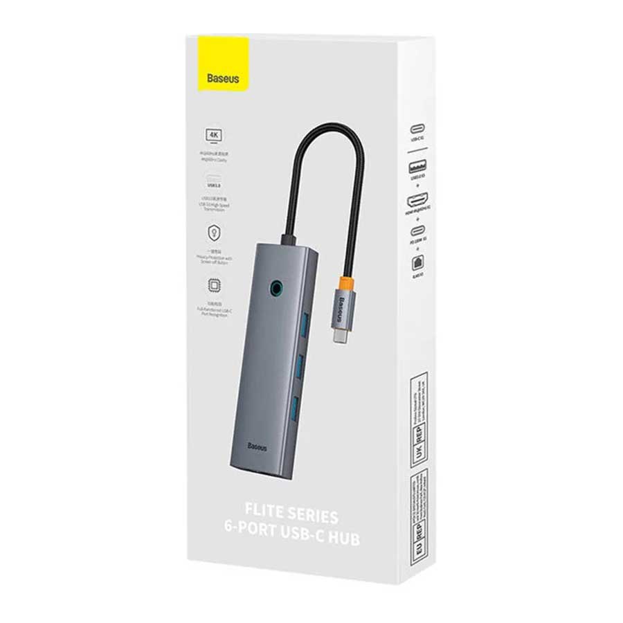 هاب USB-C شش پورت بیسوس مدل Flite B00052807813-00