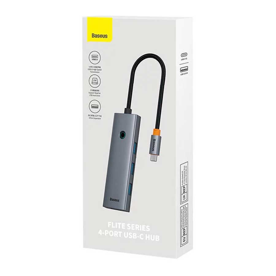 هاب USB-C چهار پورت بیسوس مدل Flite B0005280A813-03