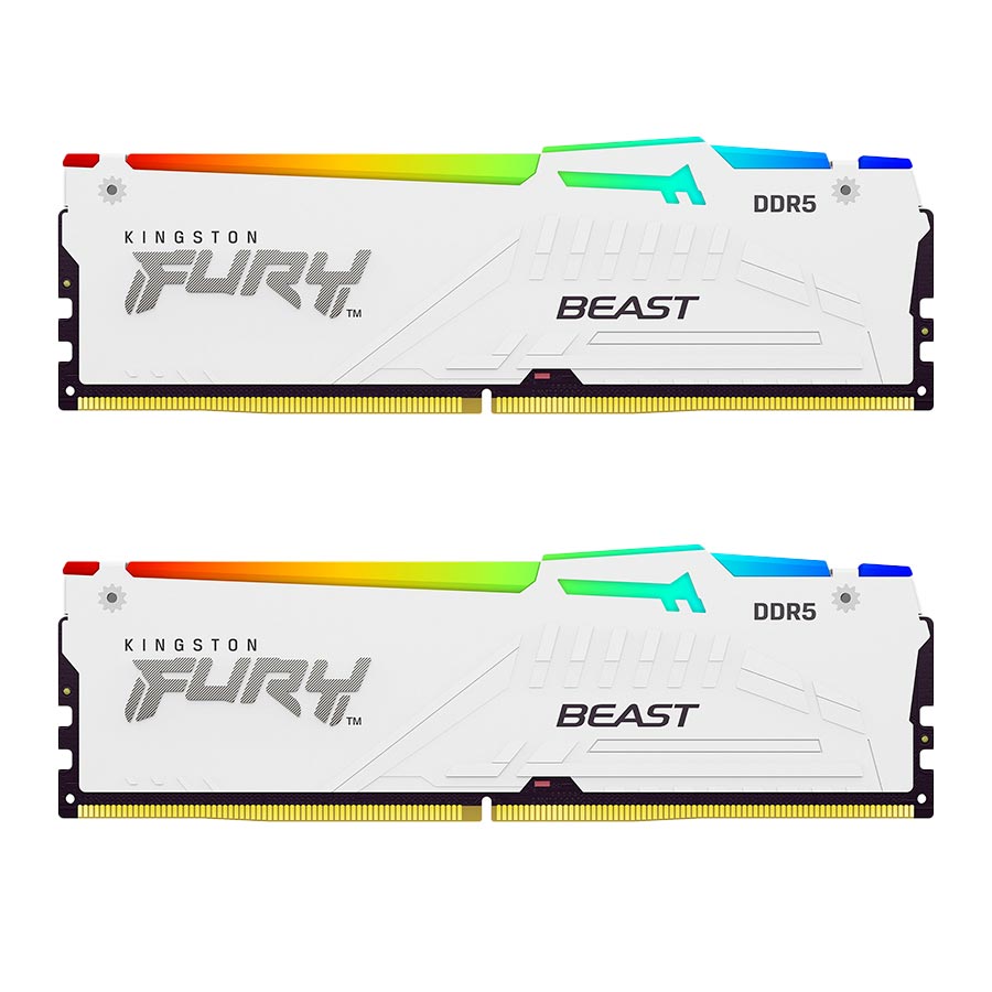 رم کینگستون مدل FURY Beast DDR5 RGB White Dual