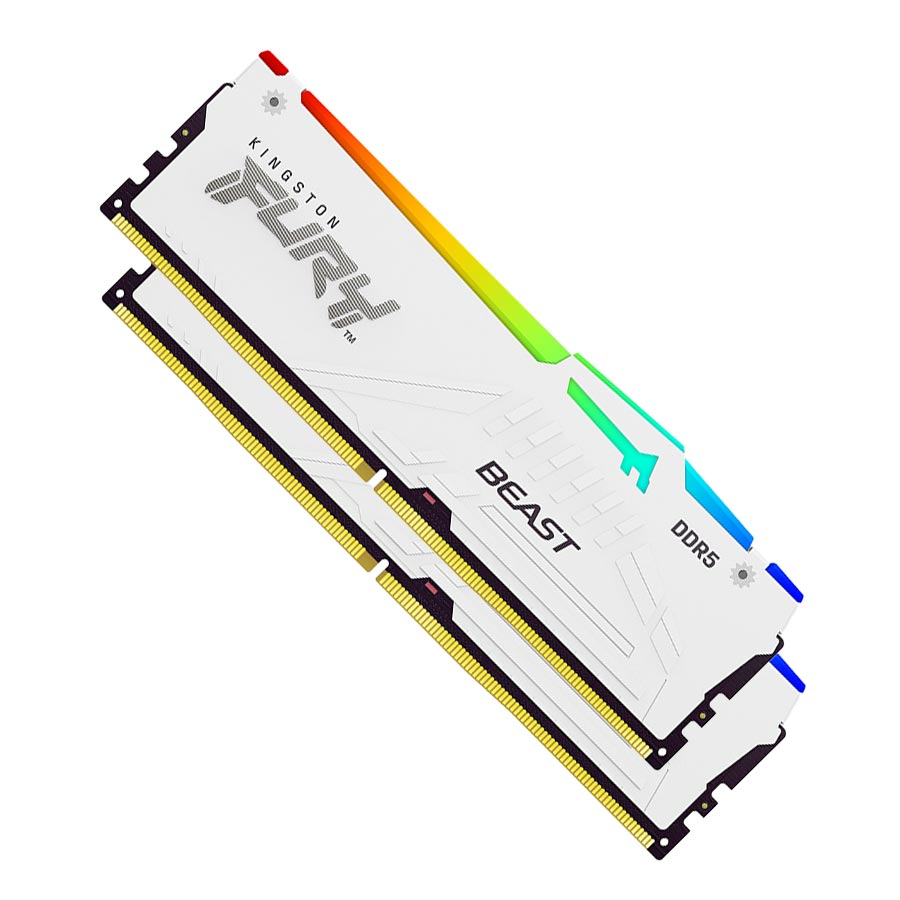 رم کینگستون مدل FURY Beast DDR5 RGB White Dual