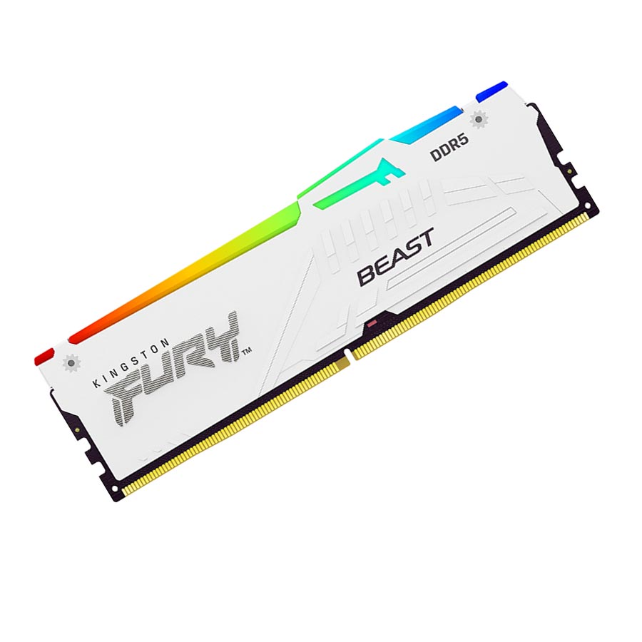 رم کینگستون مدل FURY Beast DDR5 RGB White Dual