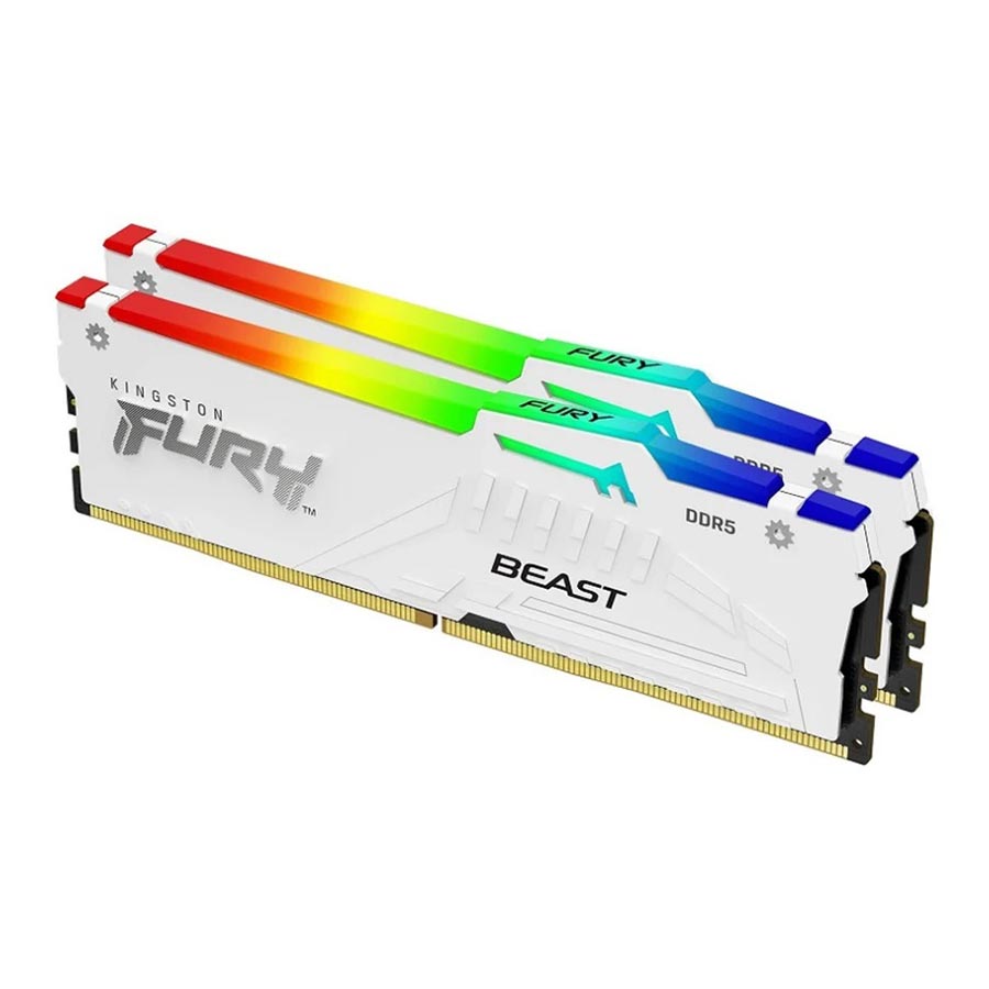 رم کینگستون مدل FURY Beast DDR5 RGB White Dual