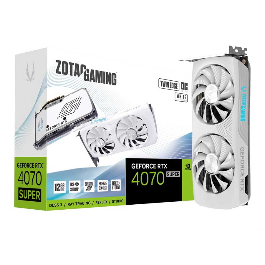 کارت گرافیک زوتک GAMING GeForce RTX 4070 SUPER TWIN EDGE OC WHITE 12GB GDDR6X