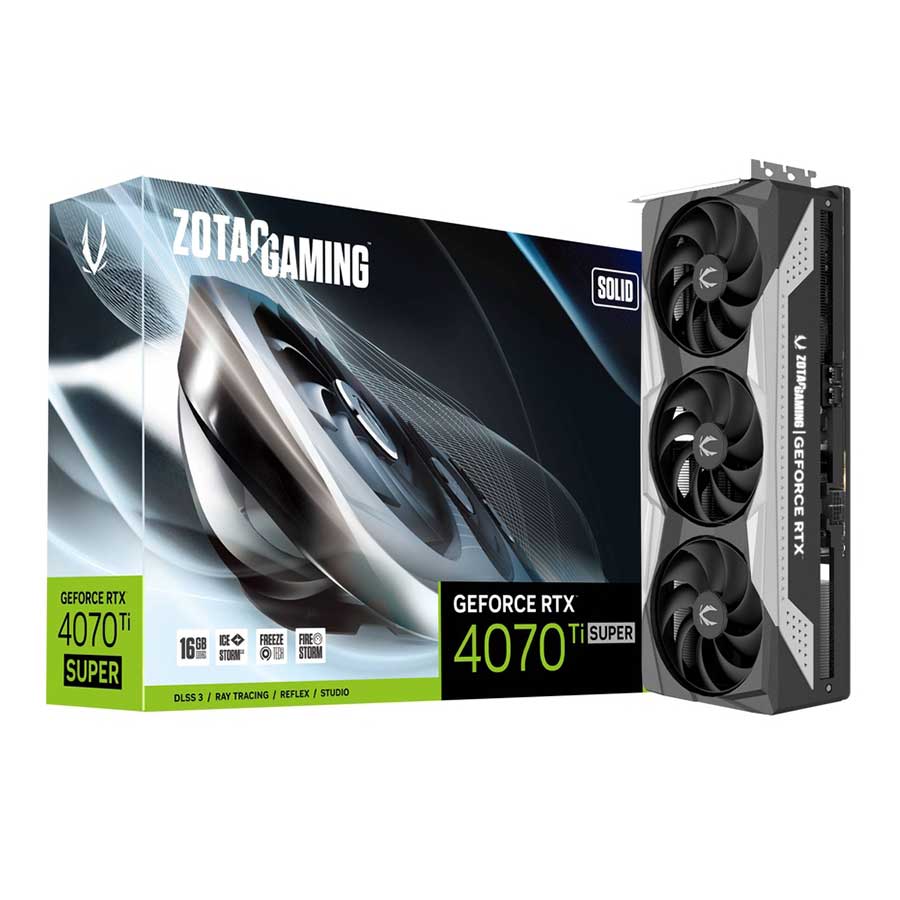 کارت گرافیک زوتک مدل GAMING GeForce RTX 4070 Ti SUPER SOLID 16GB GDDR6X