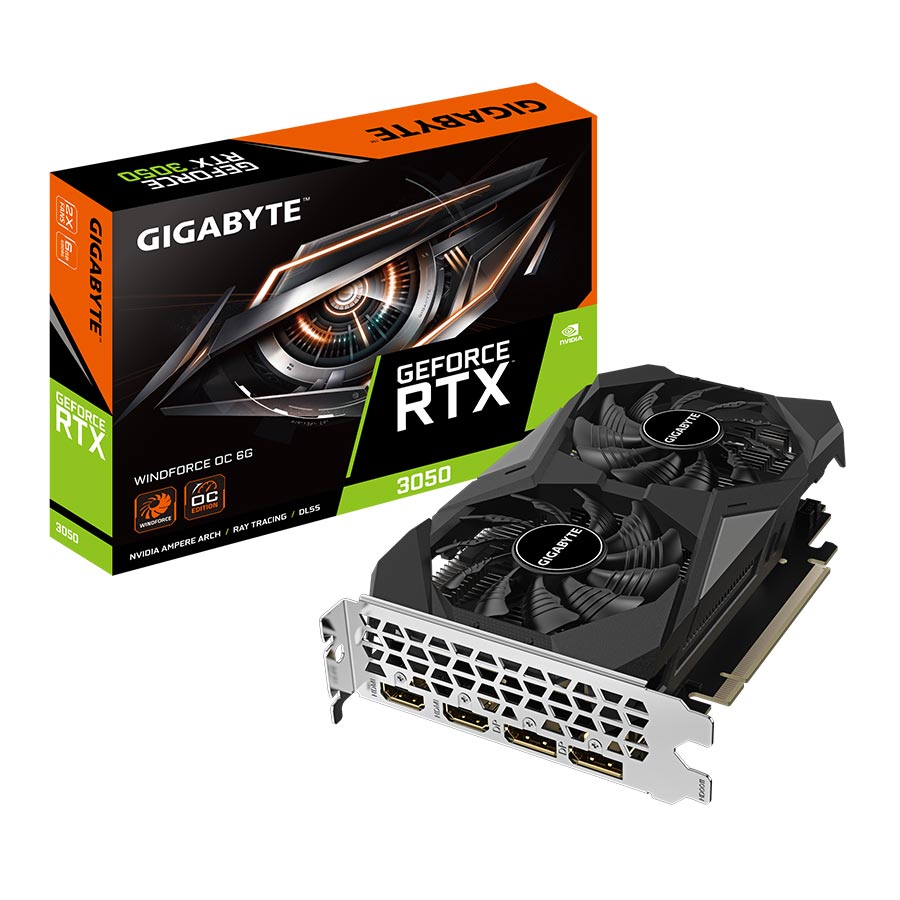 کارت گرافیک گیگابایت مدل GeForce RTX 3050 WINDFORCE OC 6G GDDR6