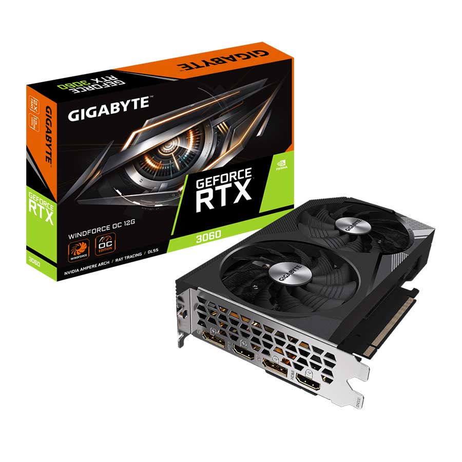 کارت گرافیک گیگابایت مدل GeForce RTX 3060 WINDFORCE OC 12G GDDR6