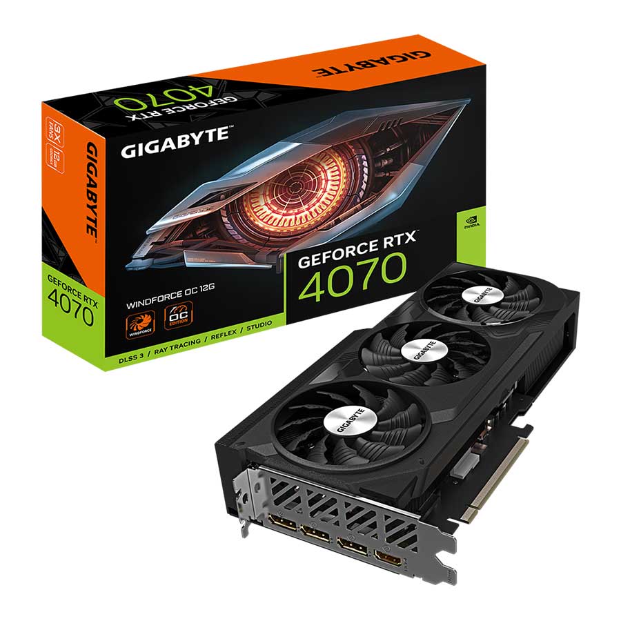 کارت گرافیک گیگابایت مدل GeForce RTX4070 WINDFORCE OC 12G GDDR6X