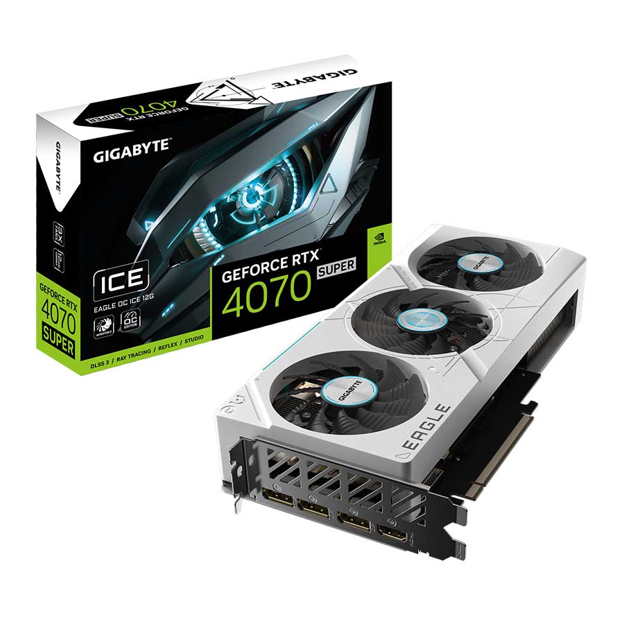 کارت گرافیک گیگابایت مدل GeForce RTX 4070 SUPER EAGLE OC ICE 12GB GDDR6X