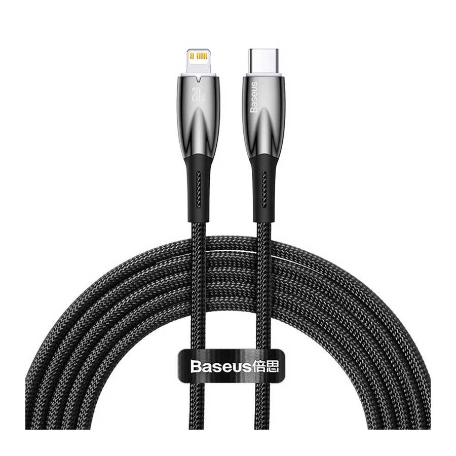 کابل تبدیل 2 متری USB-C به لایتنینگ بیسوس مدل Glimmer CADH000101