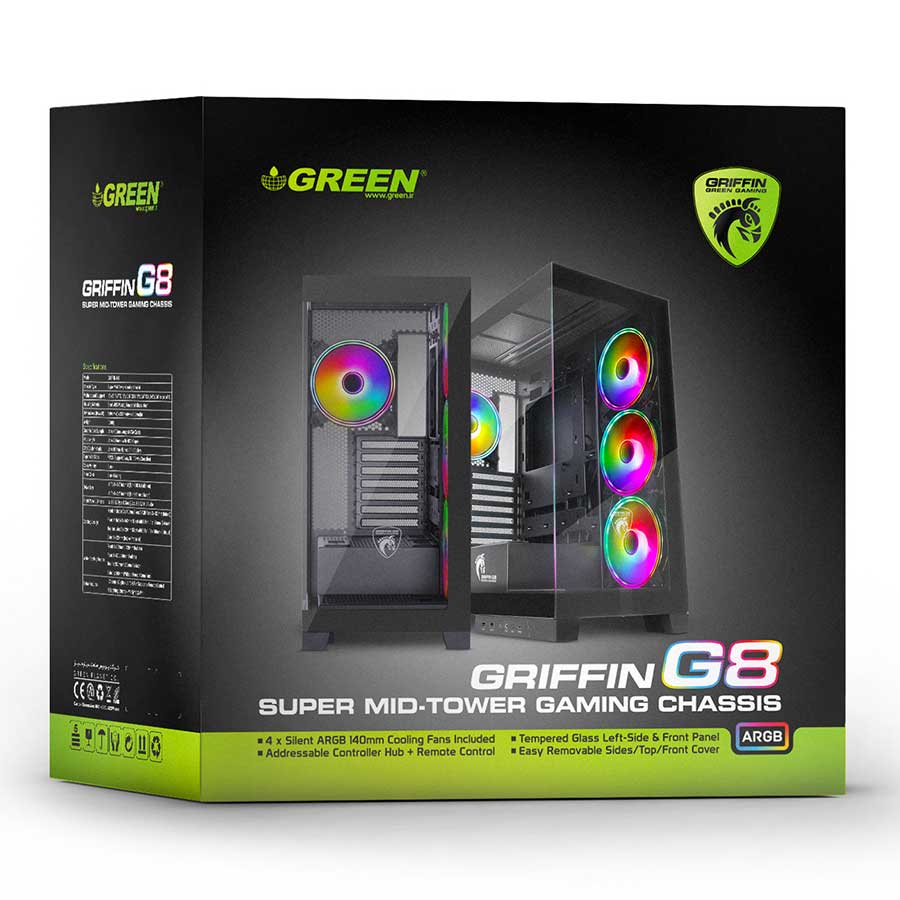 کیس کامپیوتر گرین مدل GRIFFIN G8