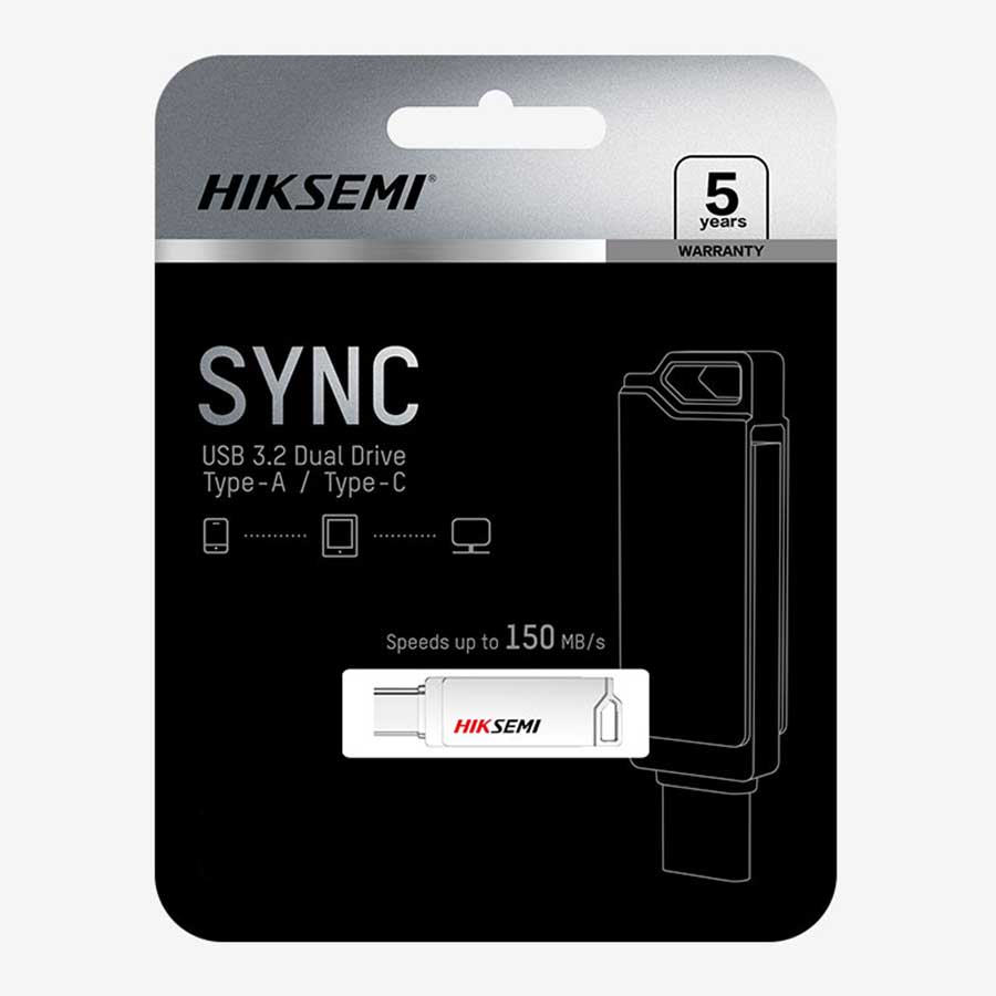 فلش مموری 64 گیگابایت USB 3.2 هایک سمی مدل Sync Dual Drive