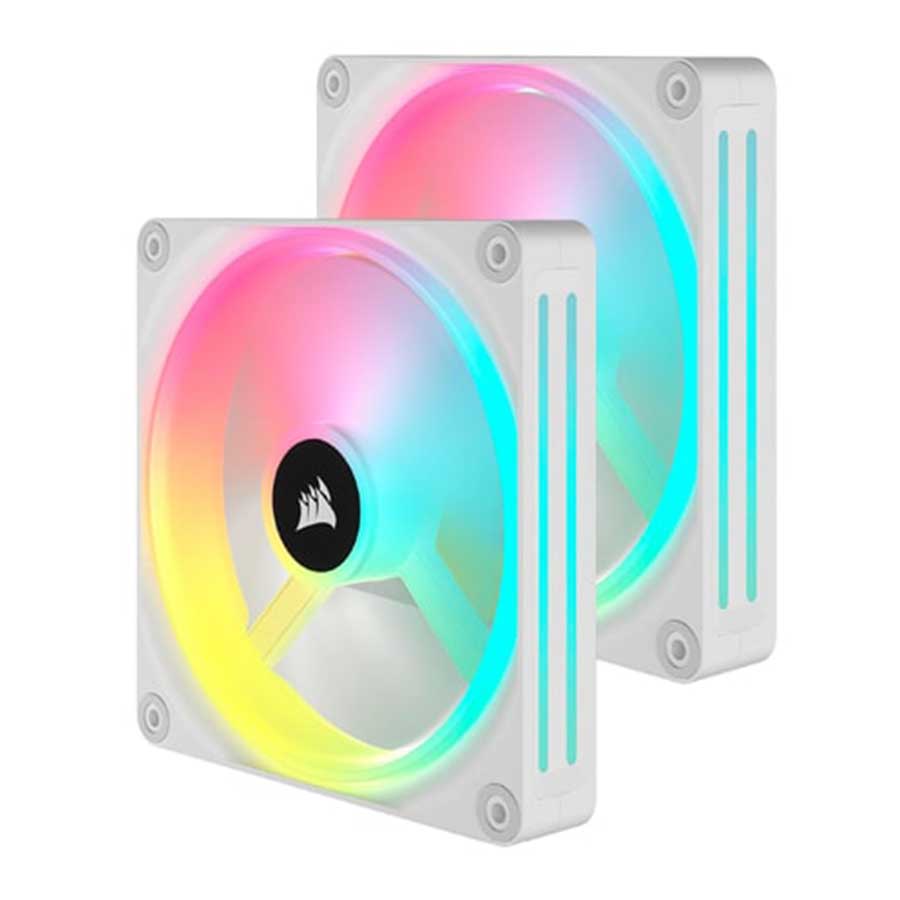 فن خنک کننده کیس کامپیوتر کورسیر مدل iCUE LINK QX140 RGB White 2-in-1