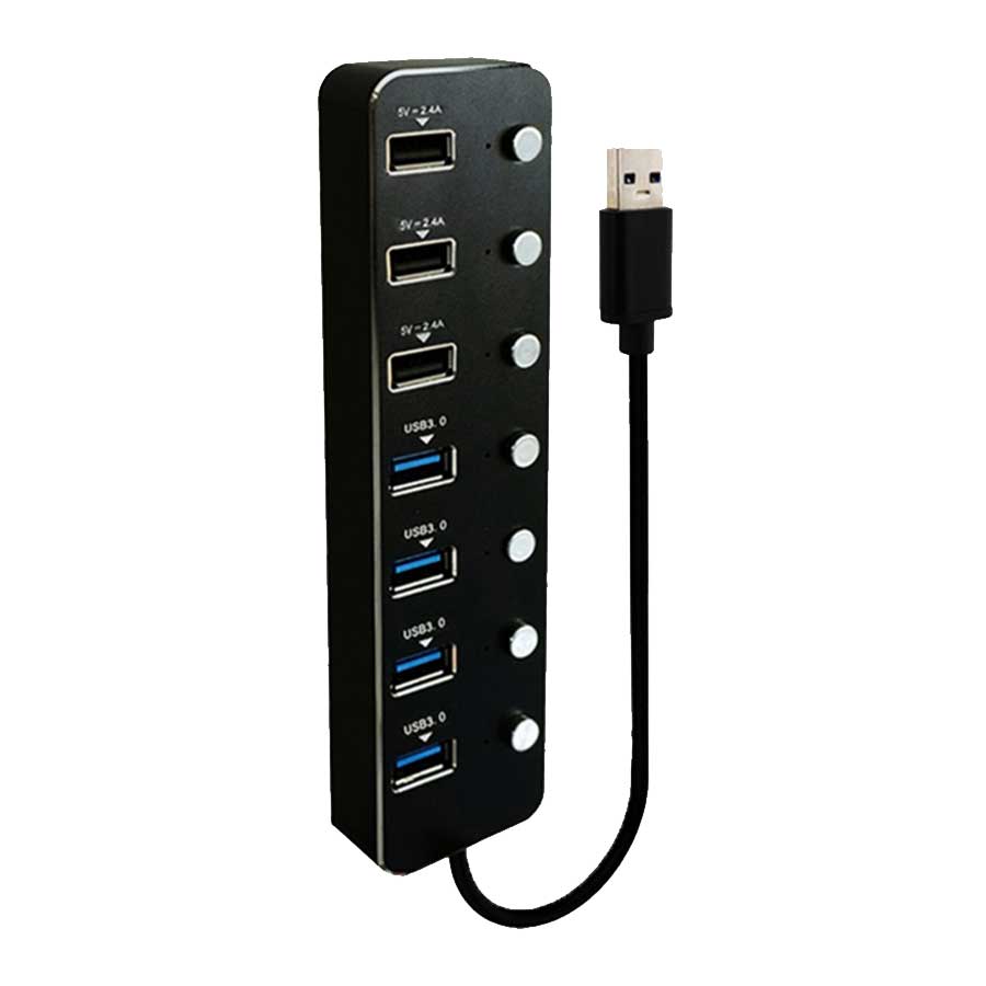 هاب USB 3.0 هفت پورت کی نت مدل K-HUAMH107