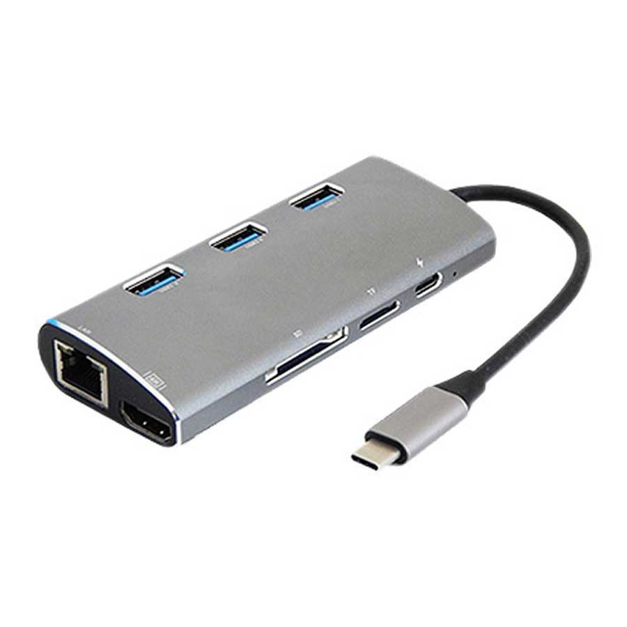 هاب و داک استیشن USB-C هشت پورت کی نت مدل K-MFCMS808