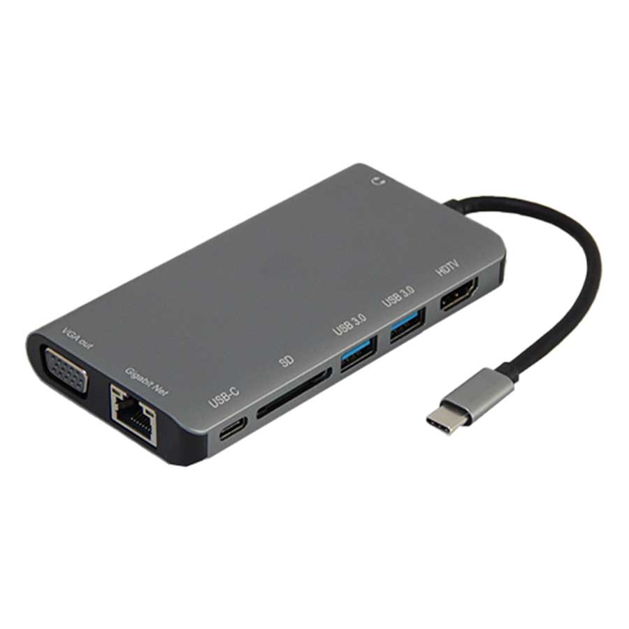 هاب و داک استیشن USB-C هشت پورت کی نت مدل K-MFCMS908