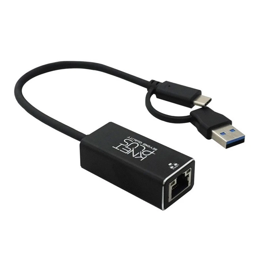 K.Net Plus KP-LA01 USB-C To LAN 1Gbps Adater کابل تبدیل کی نت پلاس