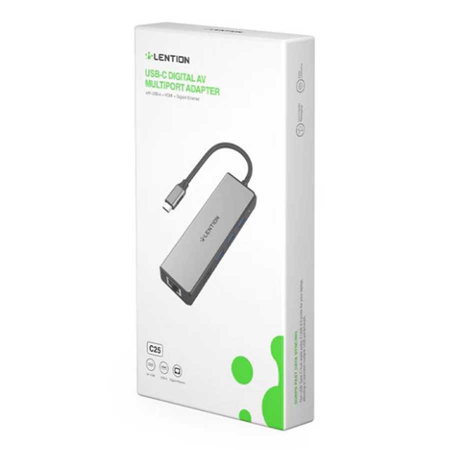 هاب و داک استیشن USB-C پنج پورت لنشن مدل C25