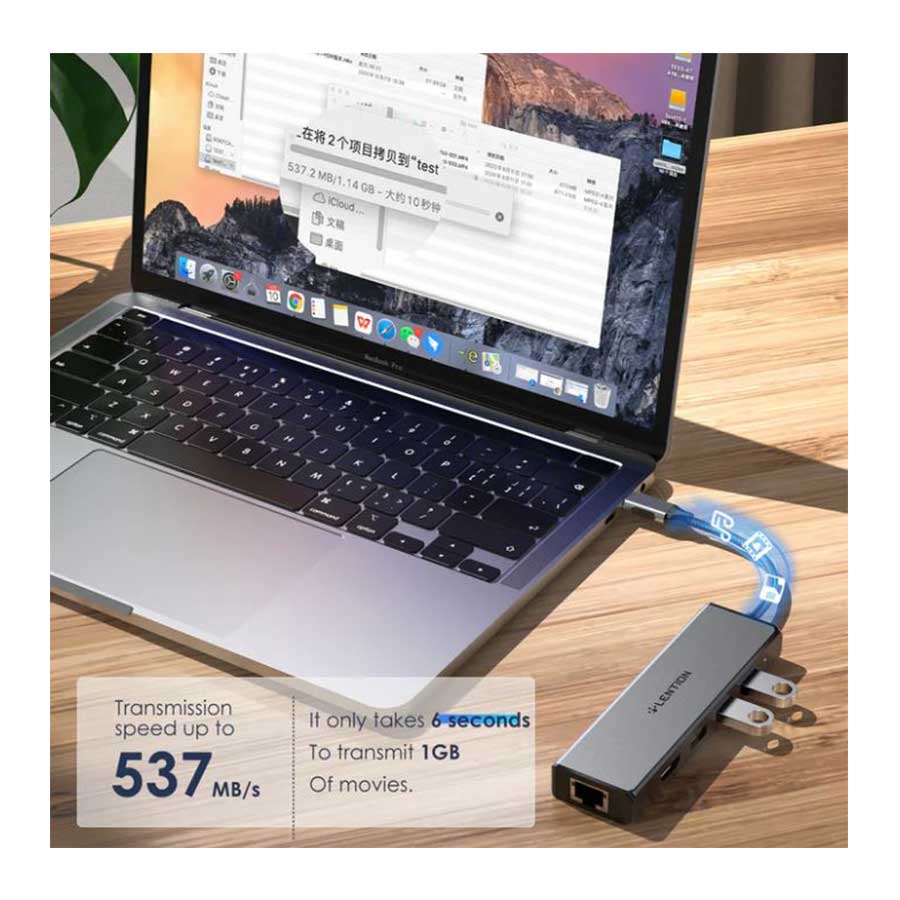 هاب و داک استیشن USB-C پنج پورت لنشن مدل C25