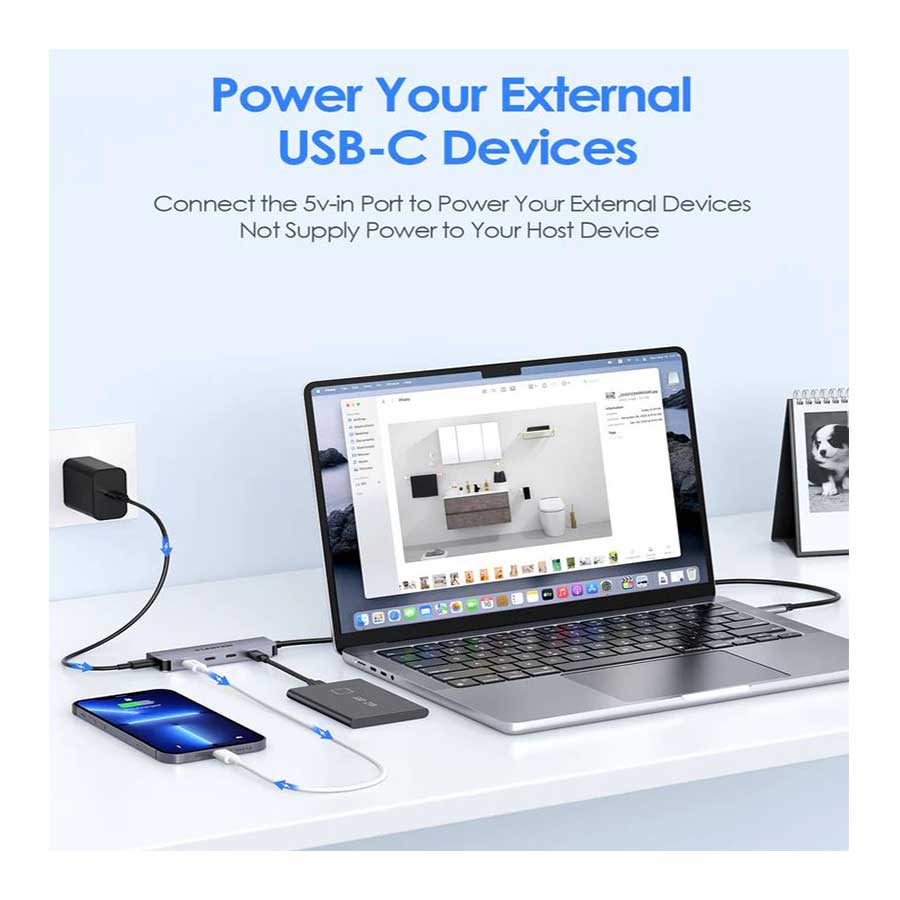 هاب و داک استیشن USB-C پنج پورت لنشن مدل CE31