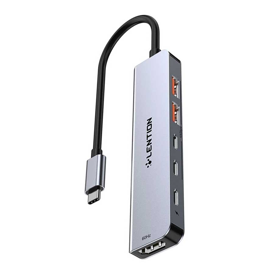 CE37 هاب و داک استیشن USB-C شش پورت لنشن مدل CE37